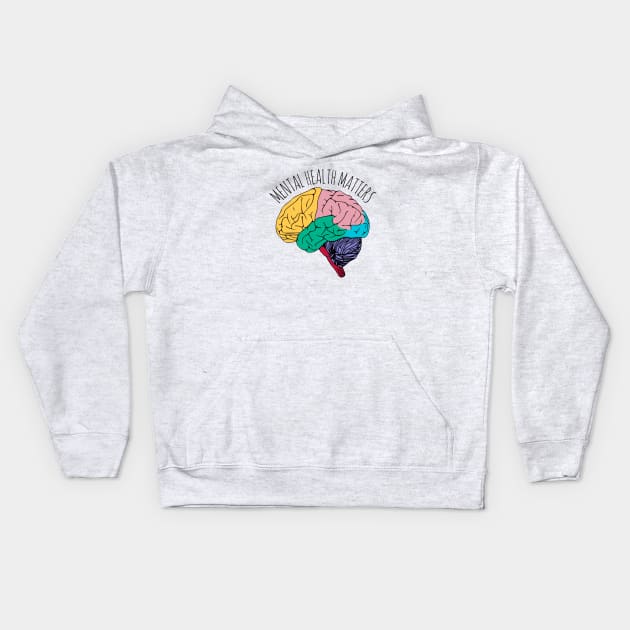 MENTAL HEALTH MATTERS Kids Hoodie by MadEDesigns